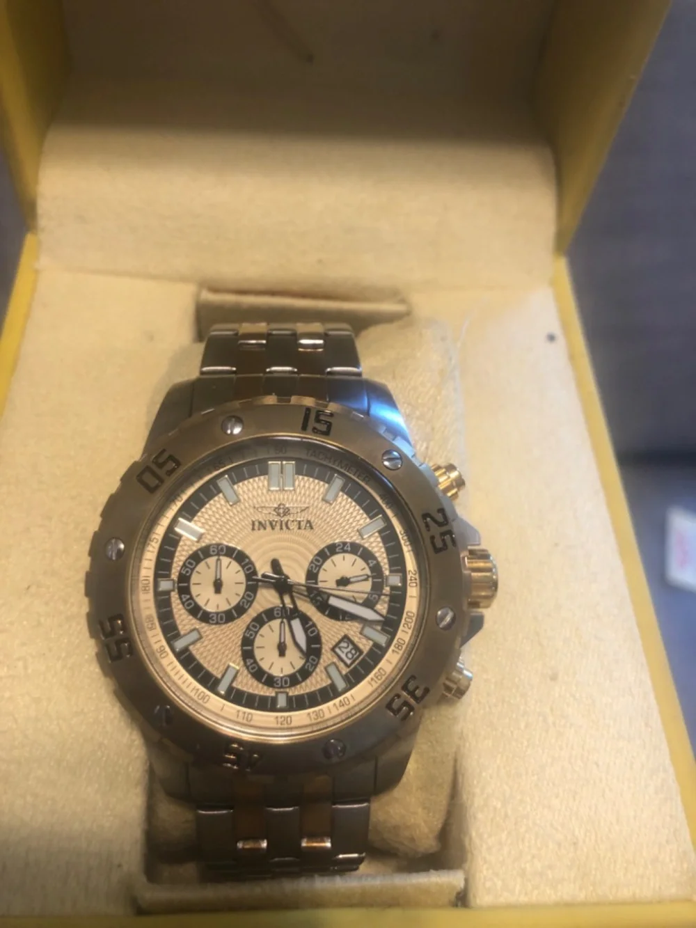 Invicta gold and silver watch